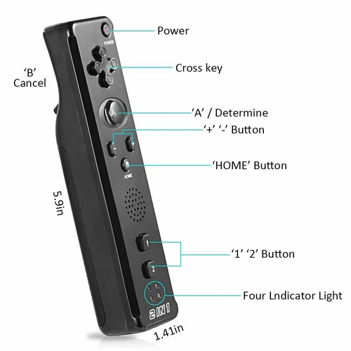 Built in Motion Plus Remote Controller &Nunchuck for Nintendo Wii /Wii U Console