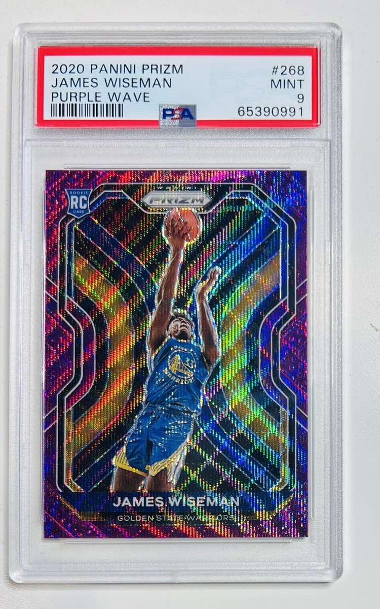 2020 Panini Prizm 268 James Wiseman Purple Wave Rookie Card