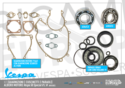 Kit Joints Et Roulements Pour Arbre Moteur Vespa 50 Special R/L/N – Marque Olympia – Neuf