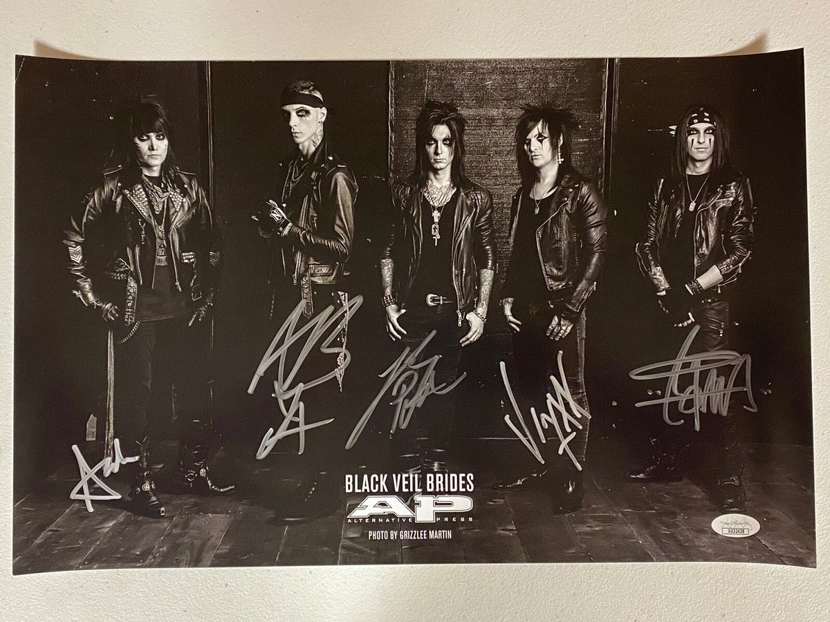 BLACK VEIL BRIDES BAND SIGNED AUTOGRAPHED POSTER WITH JSA COA