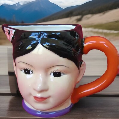 Casa Vero By ACK / Asian /Hand Painted Mug Creamer, Mug 4 2/8'' Tall
