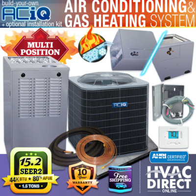 ACiQ Ton Air Conditioning 80% 44000 BTU NG/LP Gas Furnace AC