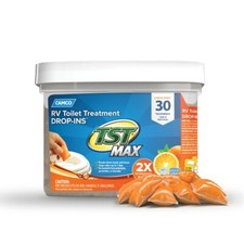 Camco TST MAX RV Toilet Treatment Drop-INs - Septic Tank Safe - Orange, 30 Pack