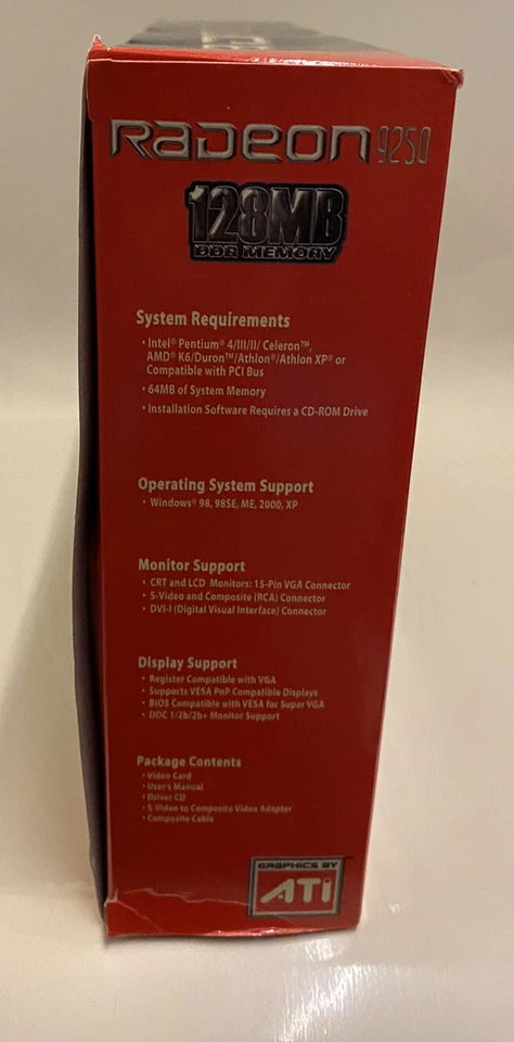 Comp USA CIB Big Box ATI Radeon 9250 128mb VGA PCI Graphics RARE COMPLETE - Image 3 of 4