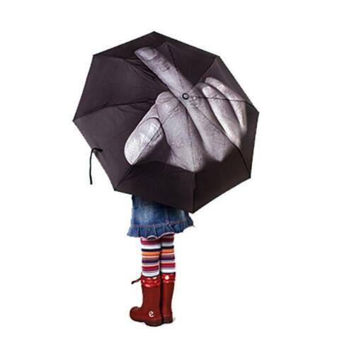 Creative Middle Finger Up Yours/Fuck Design Foldable Umbrella Sarcasm Windproof - Foto 1 di 9