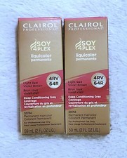 2x Clairol Soy4Plex LiquiColor Perm. Hair Color - Light Red Violet Brown 4RV 64R