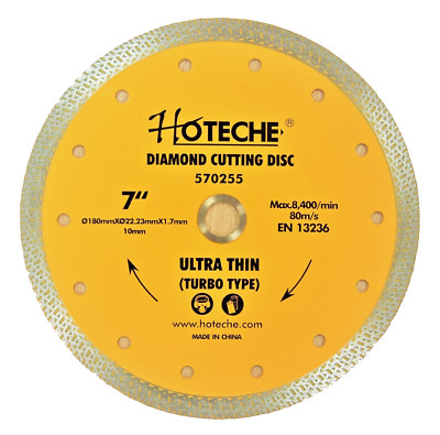 7'' DIAMOND ULTRA THIN BLADE WET/DRY TURBO CUTTING DISC 5/8'' 7/8''