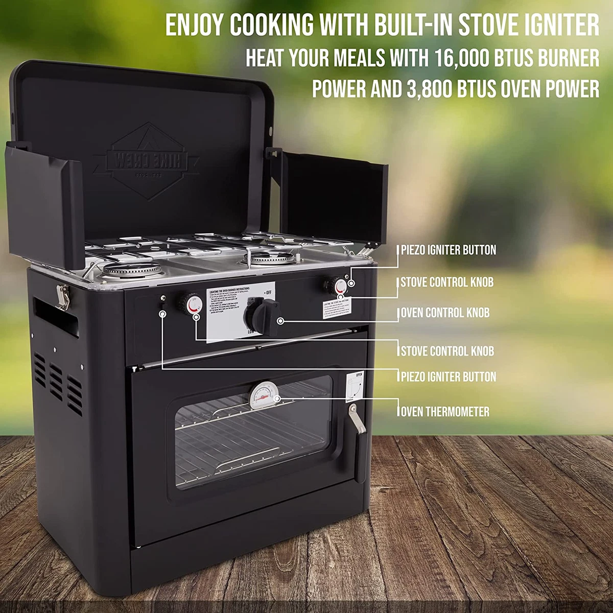 Outdoor Gas Camping Oven W/Carry Bag | 2-In-1 Portable Propane-Powered  Stovetop | eBay
