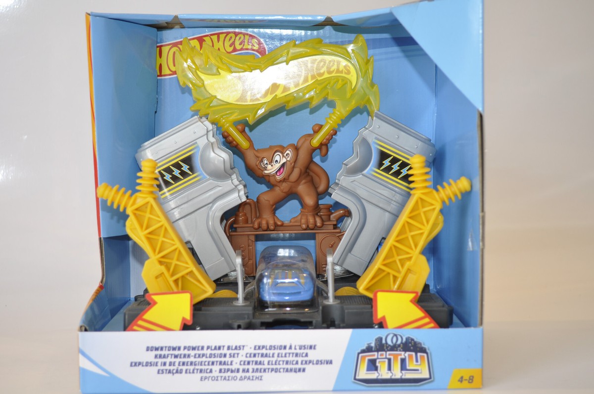 Hot Wheels City Downtown Power Plant Blast-Exploding Action-D
