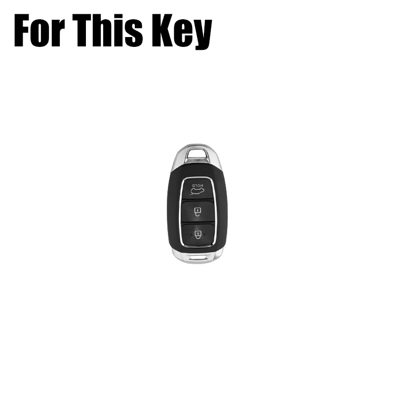 For Hyundai Elantra Accent Santa Fe Zinc Alloy Leather Car Key Fob Case Cover Foto 2 de 4
