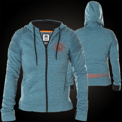 AMERICAN FIGHTER Affliction Damen Hoody Conditioning Blau Jacken  mit