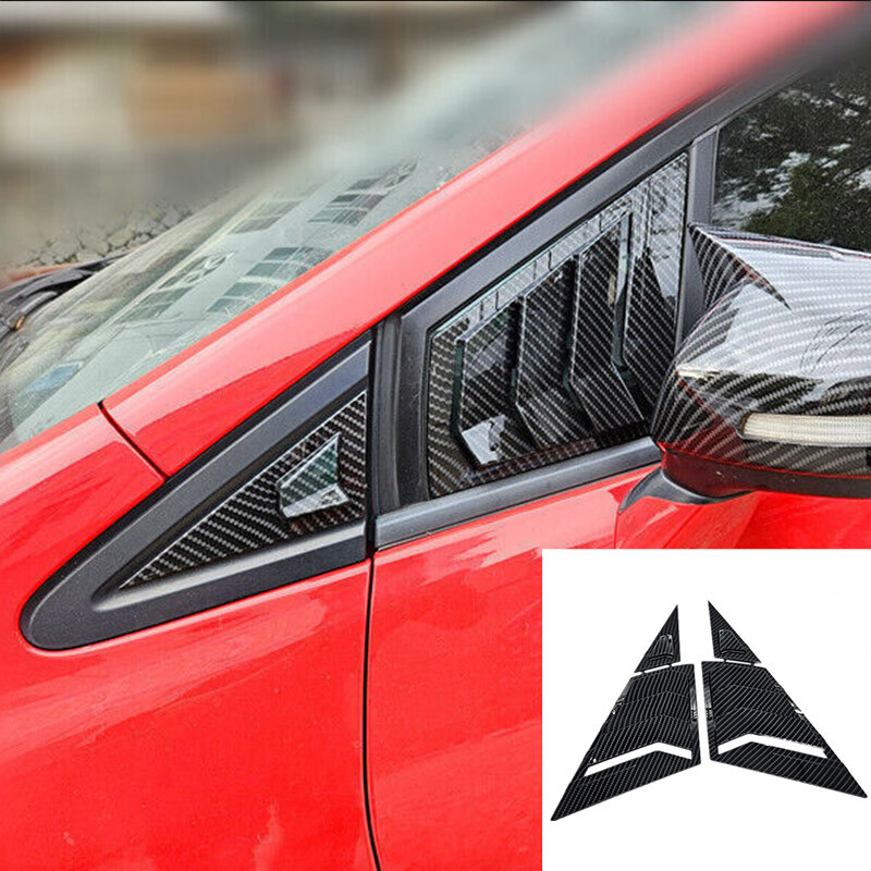 2x Carbon Fiber Side Front Window Louver Cover Trim For Honda Civic 2011-2015