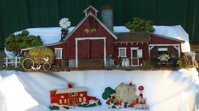 Vintage 1974 Burwood Syroco 3 D Farm Barn Barnyard Wall Hanging