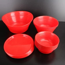 Bowls & Plates Red Plastic Mintra Home