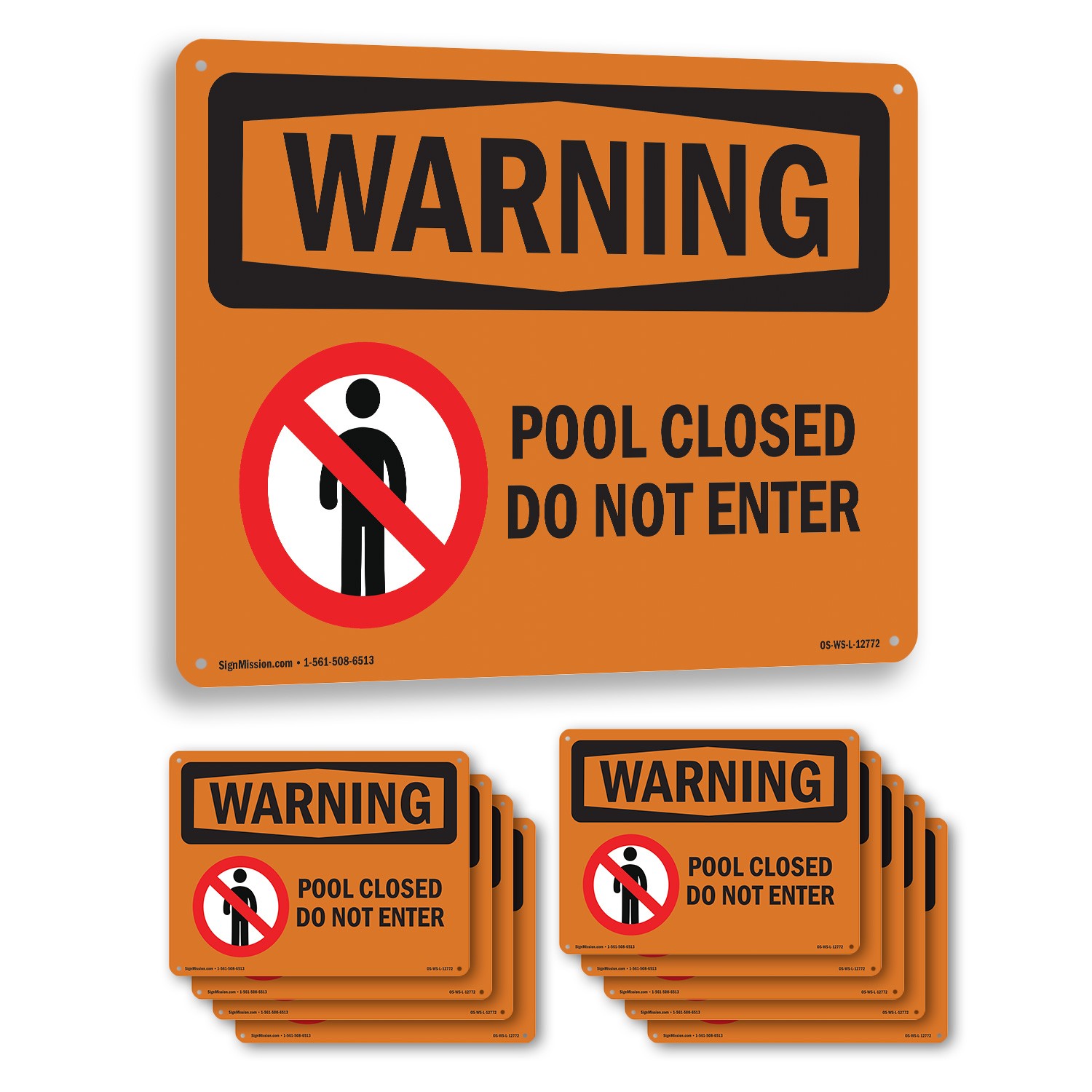 Piscina Cerrada No Entrar OSHA ADVERTENCIA Señal Metal Plástico O Calcomanía - Paquete de 5 o 10