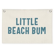 Little Beach Bum Canvas Banner - Coastal Nursery Wall Decor for Baby Kids Roo...