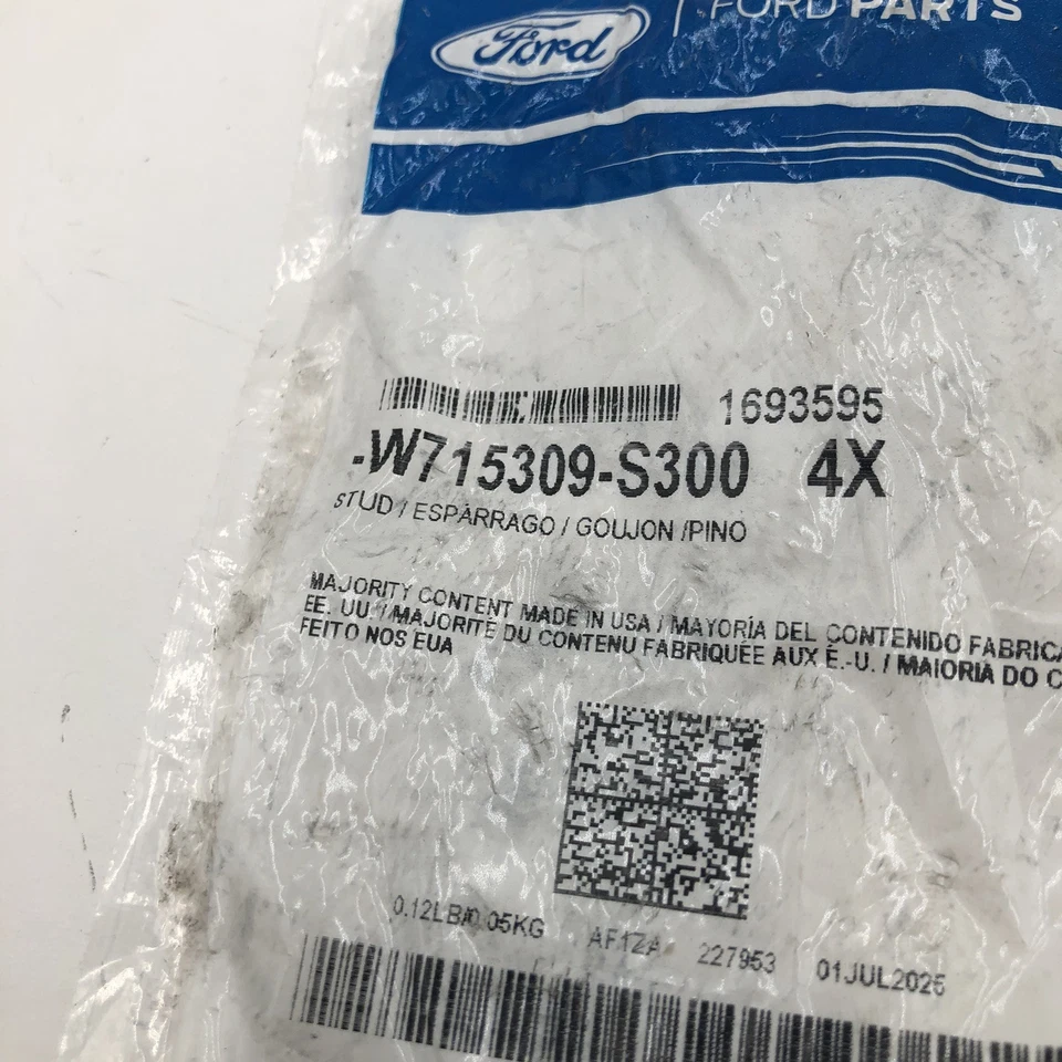 福特福克斯 2015 - 2018 福特 W715309S300 排气歧管螺柱 原始设备制造商 (x4) 4 件套 — 第 2/4 张图片