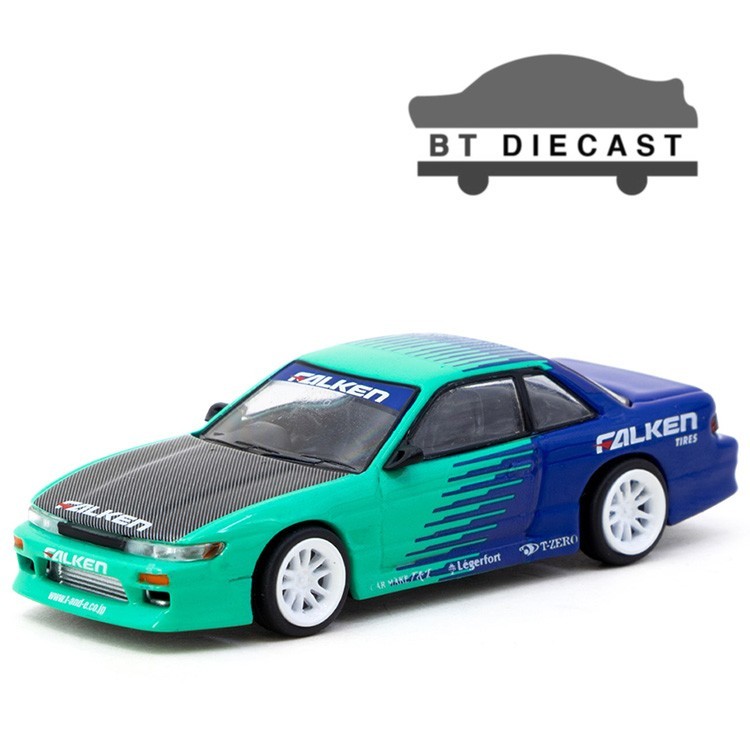 Tarmac Works Vertex Nissan Silvia S13 Falken 1/64 Blue / Green T64G-025-Fa