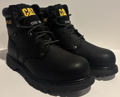 Caterpillar Men Second Shift Steel Toe Work Boot Work Boots Leather Black Size 8