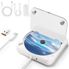 Portable CD Player for Car with USB AUX Universal External Drive White