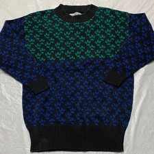 Jersild Vintage Made In USA Colorful Grandpa Crewneck Sweater Size Medium