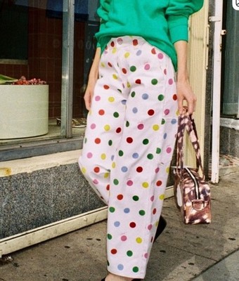 163 Lisa Says Gah Dylan Polka Dot Dylan Jeans Wide Leg High Rise 18 NWT $160