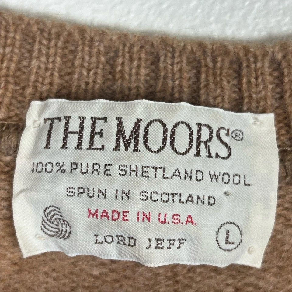 Chaleco The Moors Cuello en V Lord Jeff Grande Bronceado Clásico Lana Shetland Dinero Antiguo Lujo Foto 3 de 4