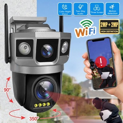 V380pro 4G LTE Überwachungskamera Aussen Dual-Objektiv PTZ CAMERA Nachtsicht-