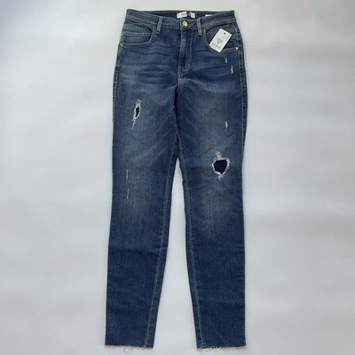 Guess Women s Super High Rise Skinny Jeans In Blue Destroyed And Patched Size 28