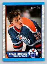 #99 Craig Simpson 1989-90 O-Pee-Chee Edmonton Oilers