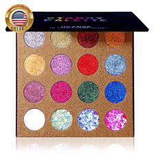 Pro Glitter Eyeshadow Palette - Professional 16 Colors - Chunky Fine Pressed G