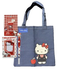 Hello Kitty Apple Season Tote Bag, Sticky Notes, Lip Balm & Rotating Pen Set NWT