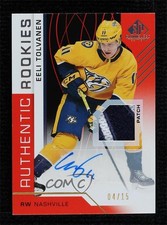 2018 SP Game Used Red Spectrum Premium Material 4/15 Eeli Tolvanen #165 Auto 0c3