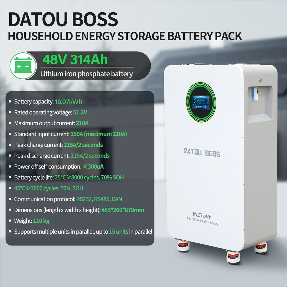 2* 48V 300Ah 314Ah Lithium Battery LiFePO4 16.07kwh for RV Solar Off ...