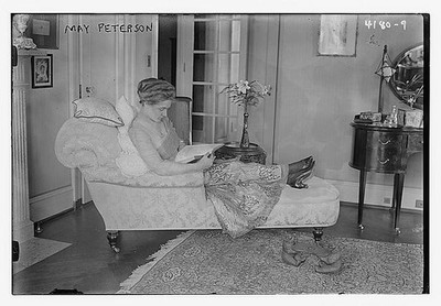 May Esther Peterson Thompson on Chaise Longue Met Opera Singer ca 1915 1920