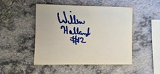 WILBUR HOLLAND SIGNED 3X5 INDEX CARD ATLANTA HAWKS CHICAGO BULLS NEW ORLEANS