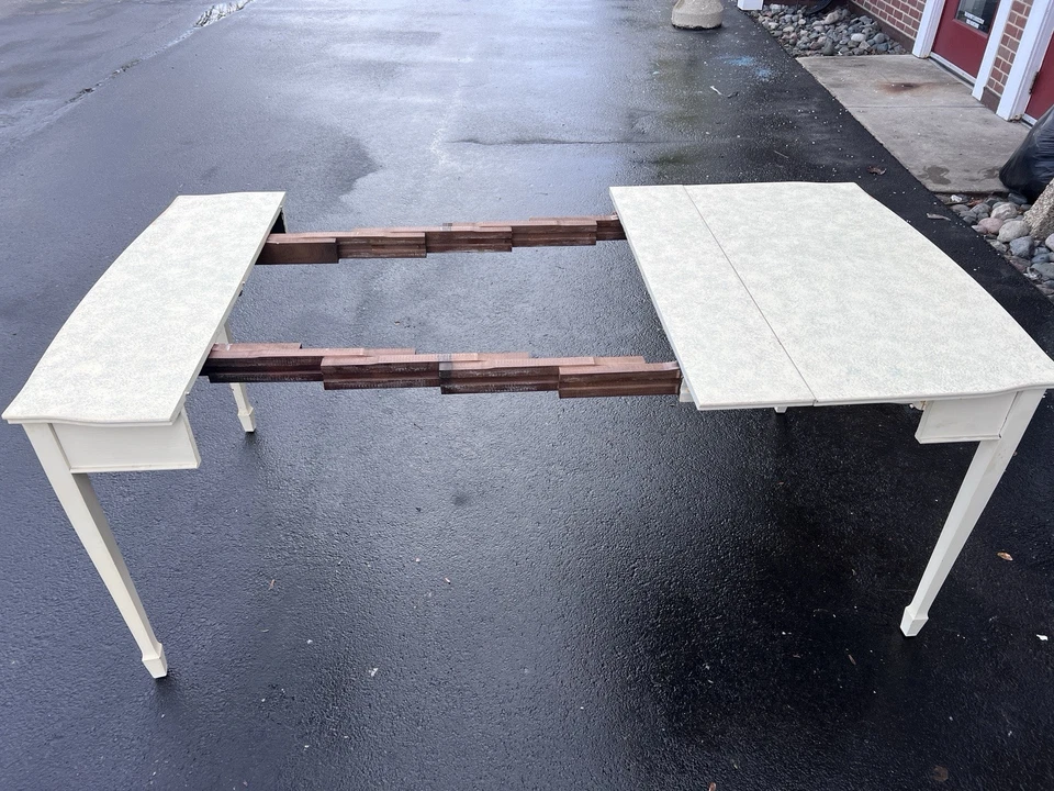 Antiga mesa de jantar francesa country carvalho topo expansível folha de desenho 19,5”-73 1/4” - Imagem 3 de 4