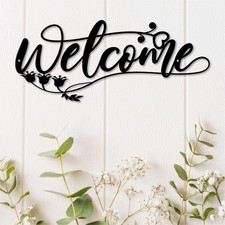 Metal Welcome Sign Wall Decor Front Door Welcome Sign for Home Office