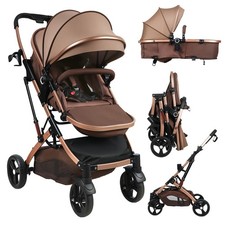 2-in-1 Newborn Stroller Folding Convertible H...