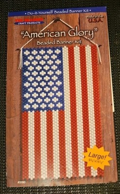 The Beadery American Glory Beaded Banner  9 3/4'' X 16 1/2'' # 5190 & More Beads &