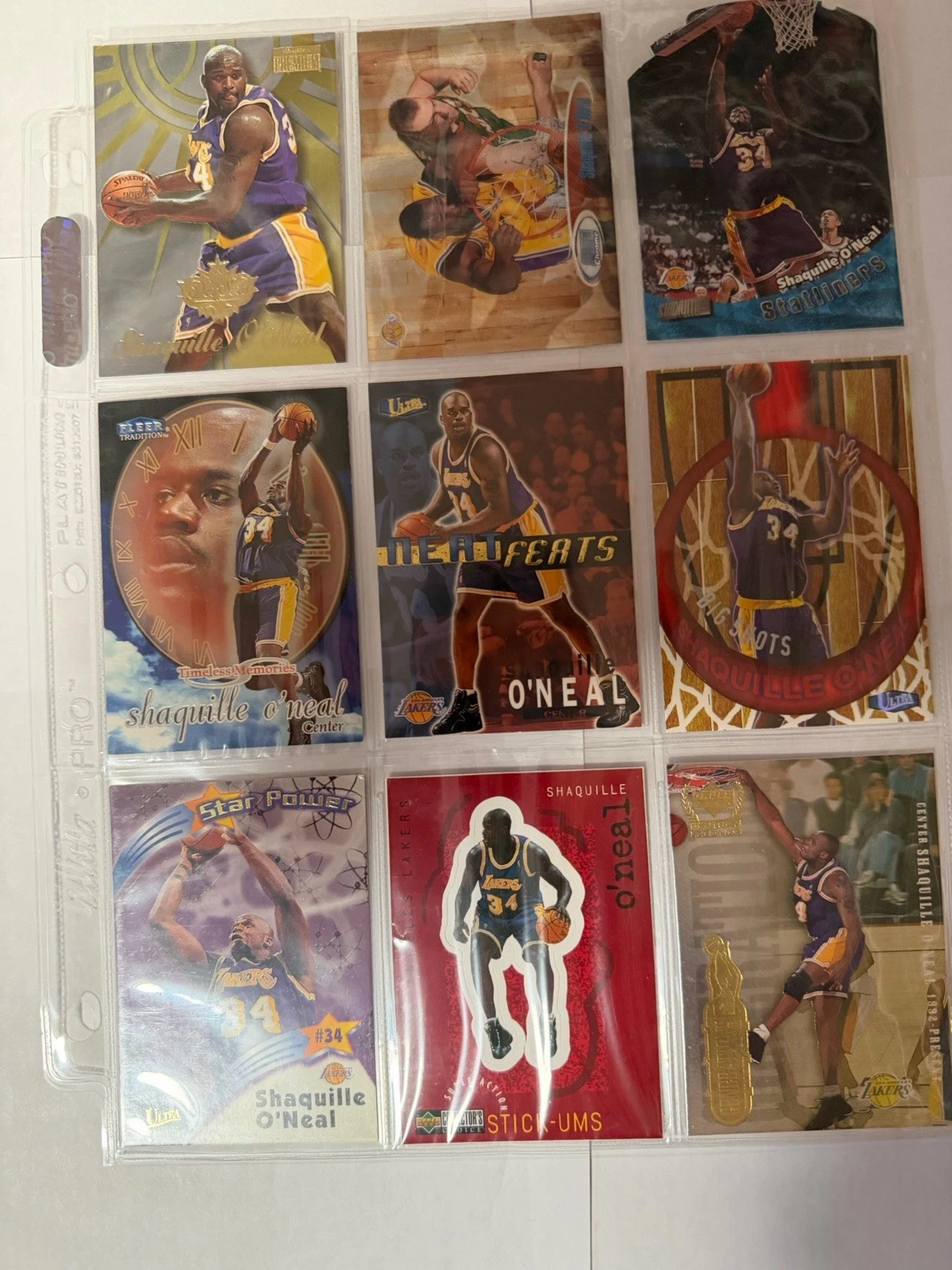 upper deck Fleer Ultra Skybox Shaquille O’neal Lakers Basketball Card Lot(18)