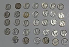 90% Silver Mercury Dime Lot of 34 Mixed Years