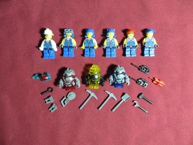 LEGO POWER MINERS MINIFIGURES LOT  9 FIGURES ,ACCESSORIES