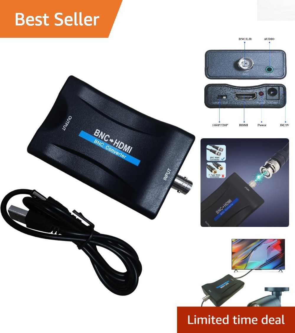 High-Definition BNC to HDMI Adapter - Supports 720P/1080P fo