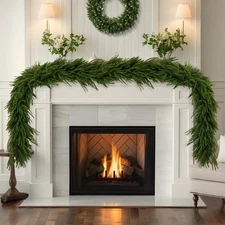 10 Ft Christmas Garland Real Touch Norfolk Pine Artificial Dense Greenery