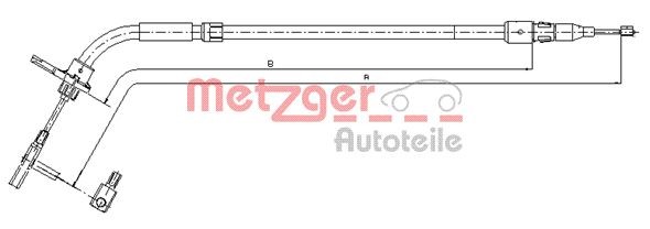 Left Rear METZGER 10.9333 Cable Pull, parking brake for MERCEDES-BENZ