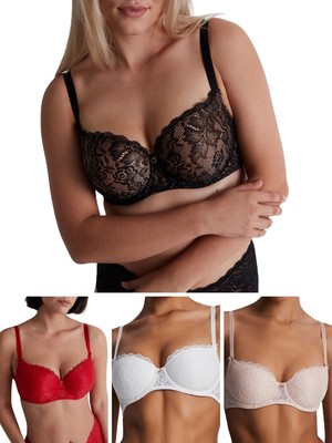 Aubade Rosessence Care BH Halbschale Spitze gepolstert geformt BHs Luxus Dessous