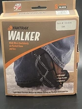 New Yaktrax Walker Slip On Shoe Traction For Snow & Ice Black Small Unisex