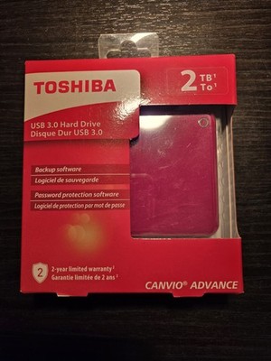 Toshiba Canvio Advance 2TB Portable External Hard Drive HDD USB 3.0 Red backup