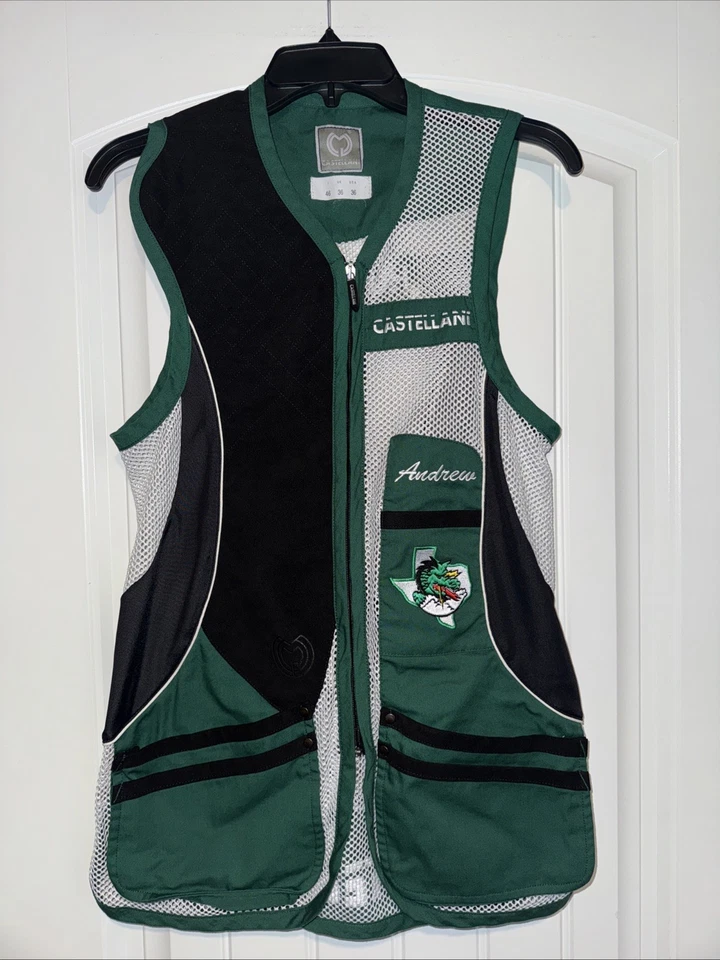 Castellani Shooting Vest Size 36 Green Black - Image 2 of 4